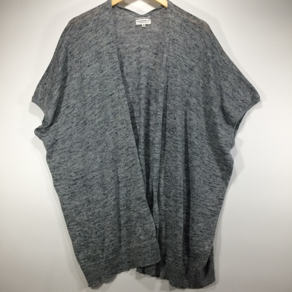 Community Sweater Womens Medium Ionic Cape Cardigan Oversized Wool Linen‎ Alpaca